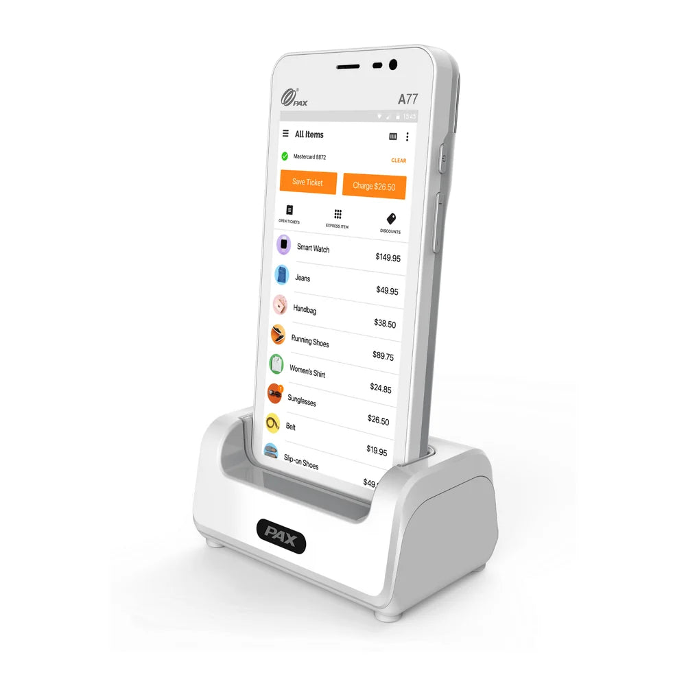 PAX A77 Wireless Mobile Smart POS Terminal - Payanywhere Smart Terminal Mini (POS Placement)